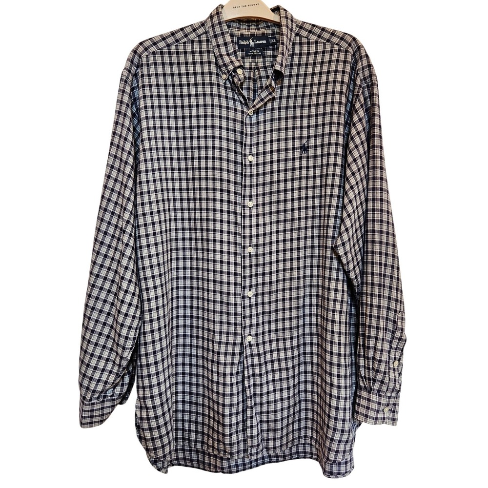 Ralph Lauren Mens‎ XL Check Plaid Button Down Long Sleeve Shirt Casual
